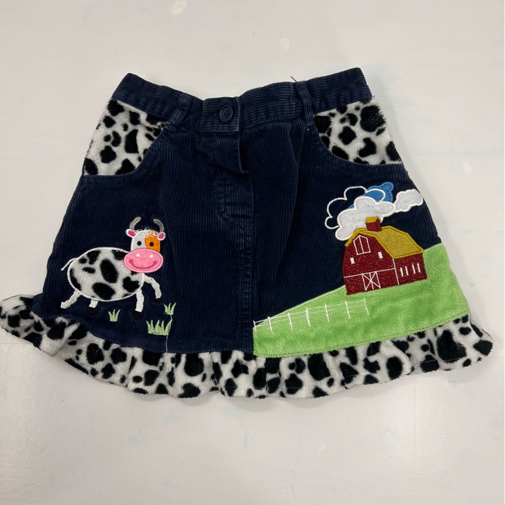 Toffee Apple Farm Themed Corduroy Skirt 4T